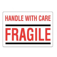 Waarschuwingsetiket Handle with care / Fragile